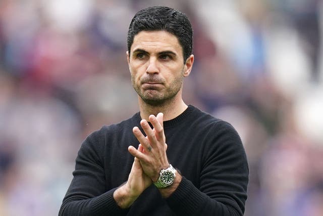 Mikel Arteta’s Arsenal were top of the table for most of the season (Adam Davy/PA)