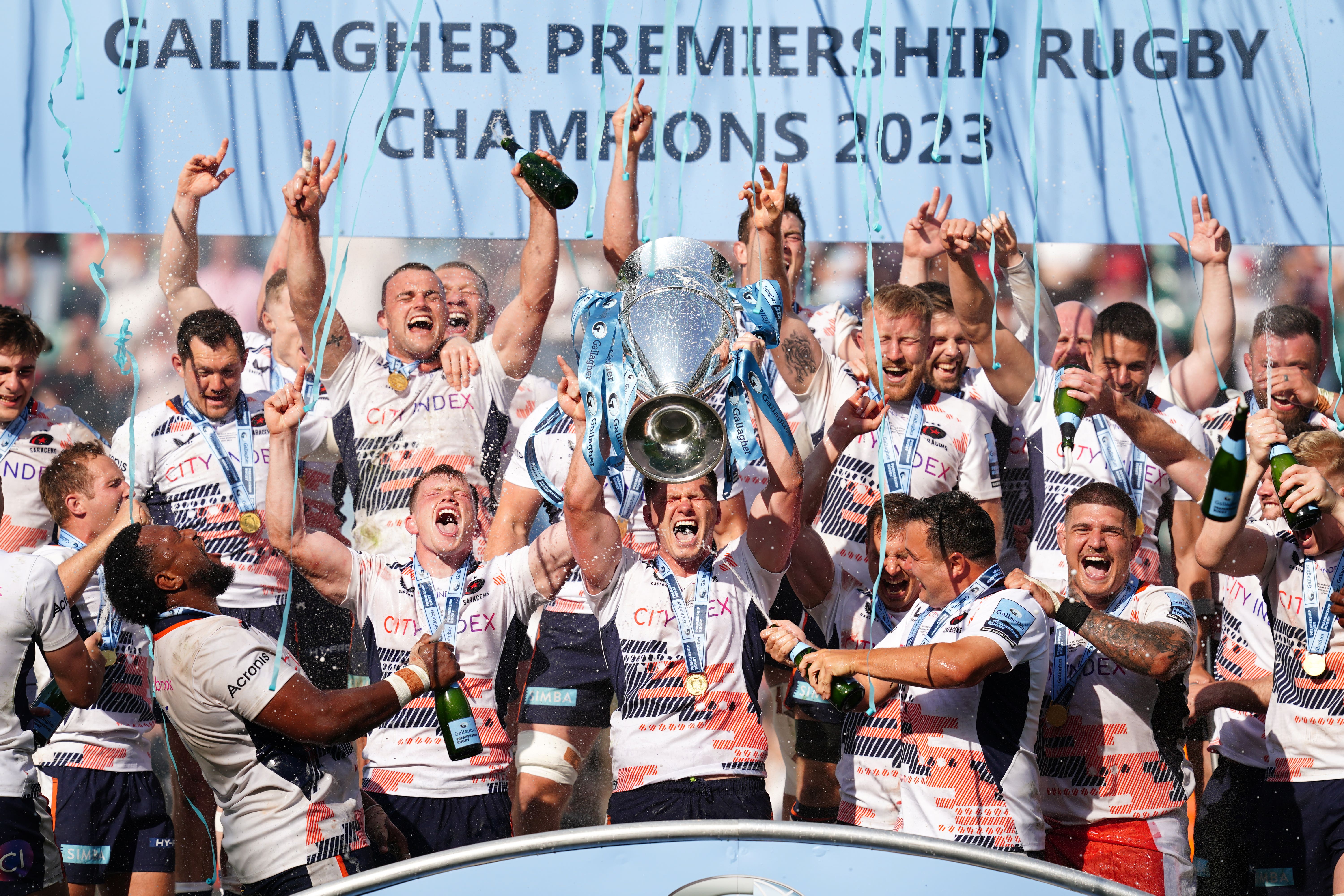 Saracens were crowned Premiership champions for a sixth time