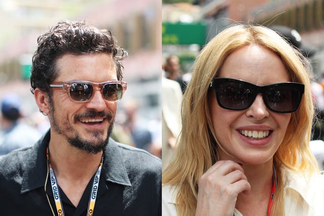 <p>Orlando Bloom and Kylie Minogue are among several famous faces seen at the Monaco Grand Prix on Sunday 28 May</p>