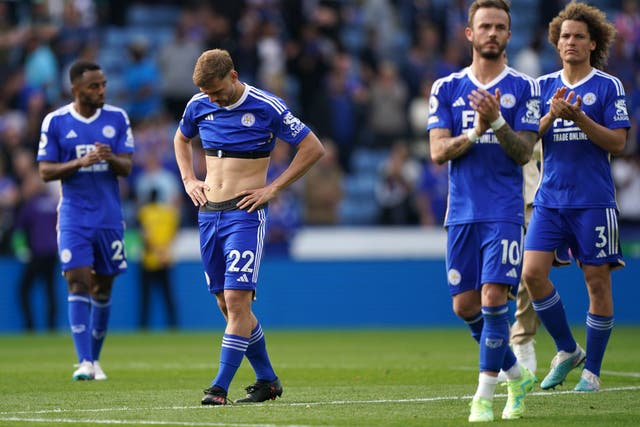 Leicester were relegated despite victory on the final day of the season (Joe Giddens/PA)