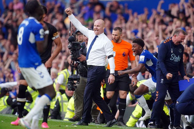 Sean Dyche’s Everton escaped relegation on the final day of the season (Peter Byrne/PA)