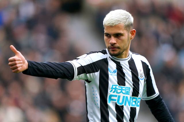 Newcastle’s Bruno Guimaraes during the Premier League match at St. James’ Park, Newcastle. Picture date: Sunday March 12, 2023.