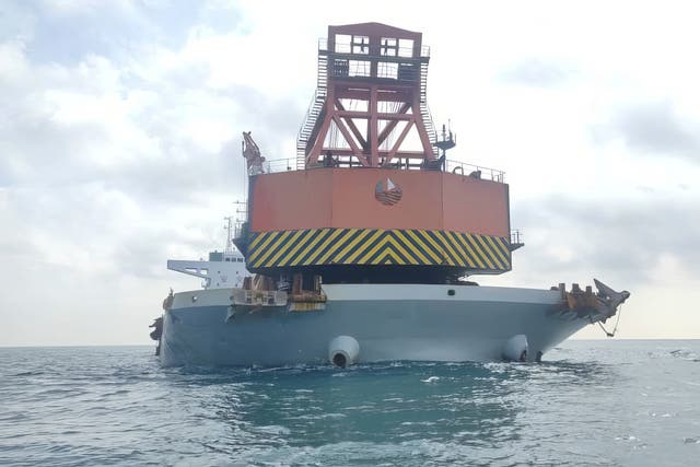 <p>Undated photo released by the Malaysian Maritime Enforcement Agency (MMEA) on Monday shows the China-registered bulk carrier ship that was detained  </p>