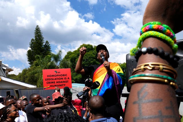 <p>Uganda anti-gay law protest</p>