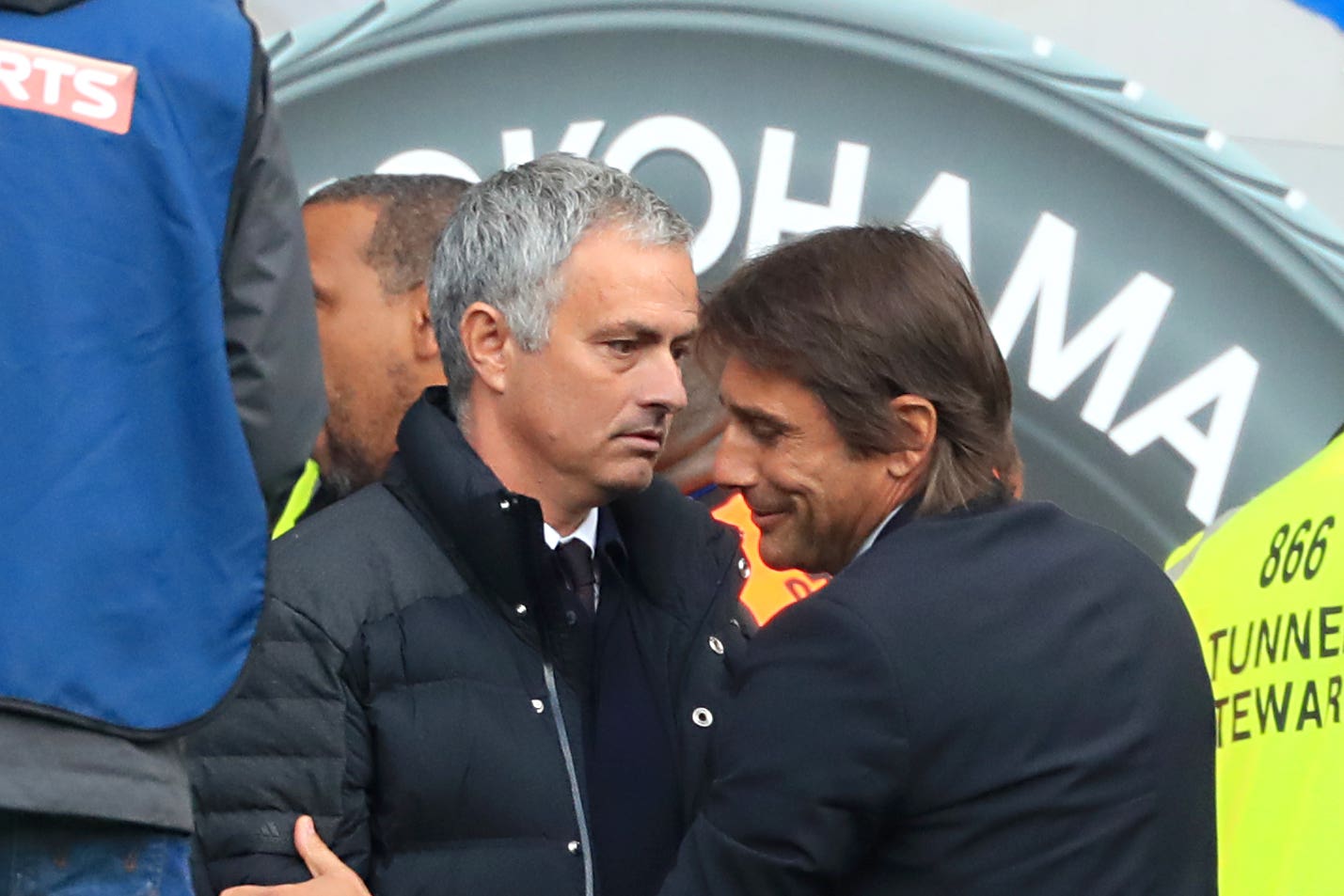 Jose Mourinho (left) and Antonio Conte have managed both Chelsea and Tottenham (PA)
