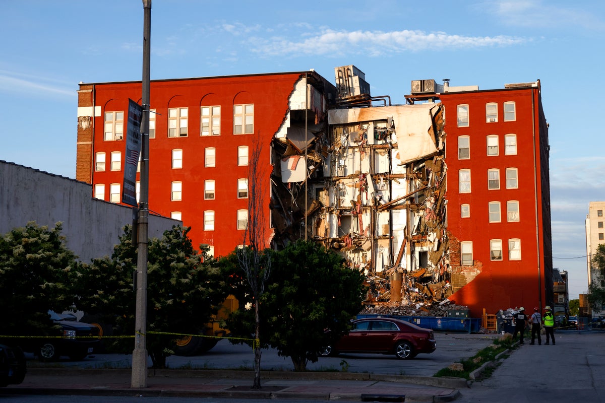 Iowa building collapse – live: Rescue crews search Davenport apartment wreckage as number of missing unknown
