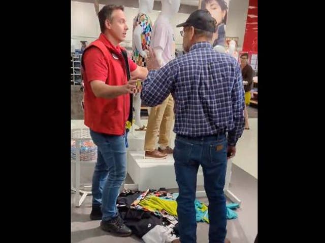 <p>A transgender couple say they were harassed in a Montana Target store as a man threw Pride merchandise on the floor and told them to ‘enjoy it while you can'</p>