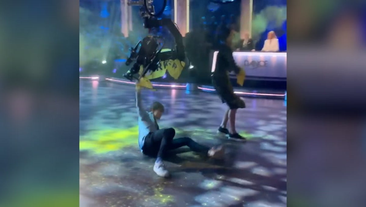 Climate protester taken out by cameraman after storming Swedish Strictly Come Dancing