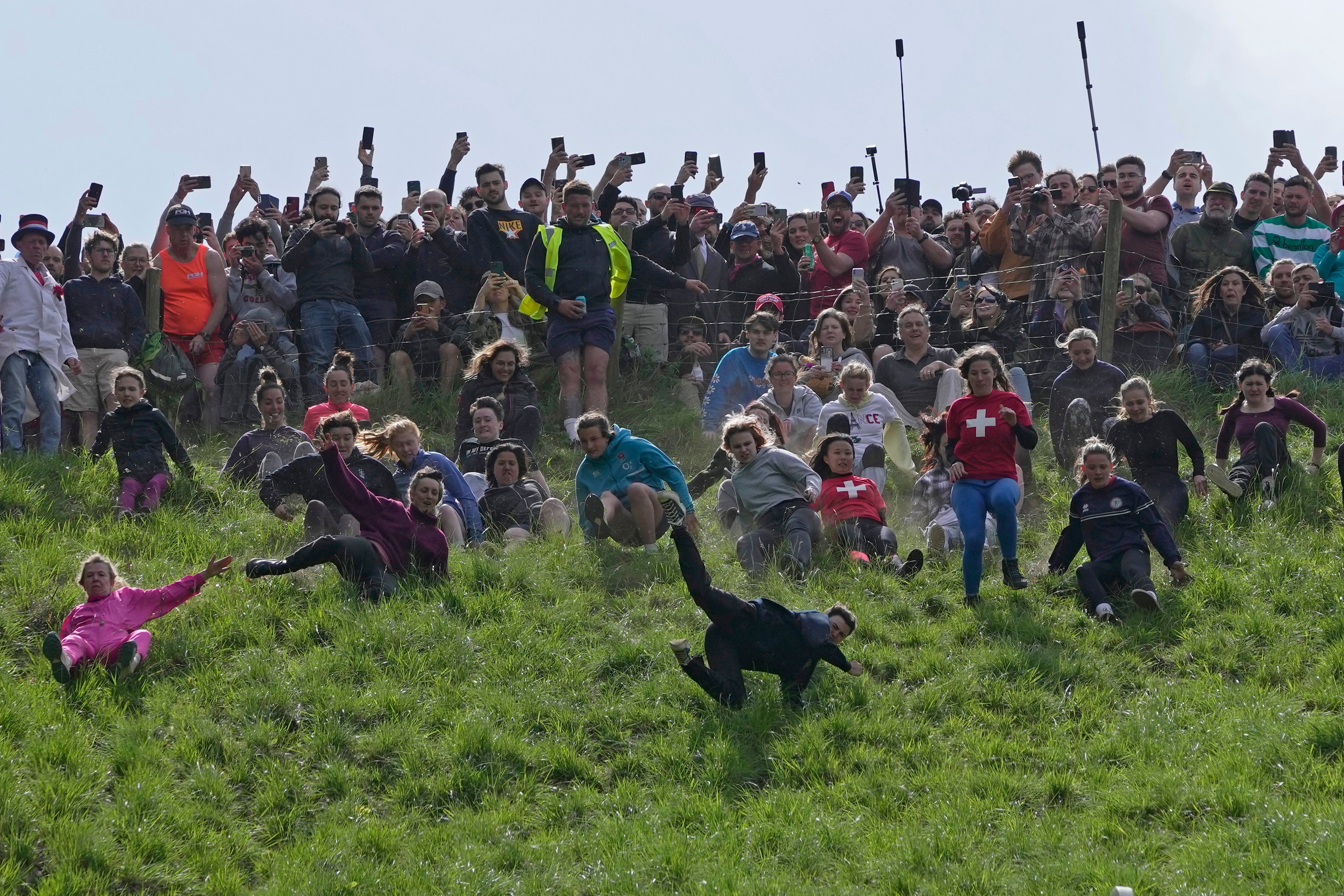 APTOPIX Britain Cheese Rolling