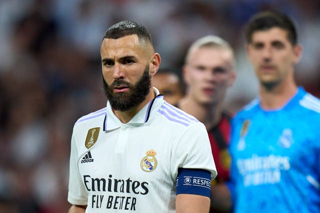 <p>Karim Benzema has a year left on his Real Madrid contract </p>