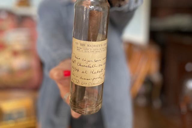 A cigar smoked by Sir Winston Churchill during the Second World War is going on sale at auction on June 16 (Phil Barnett/PA)