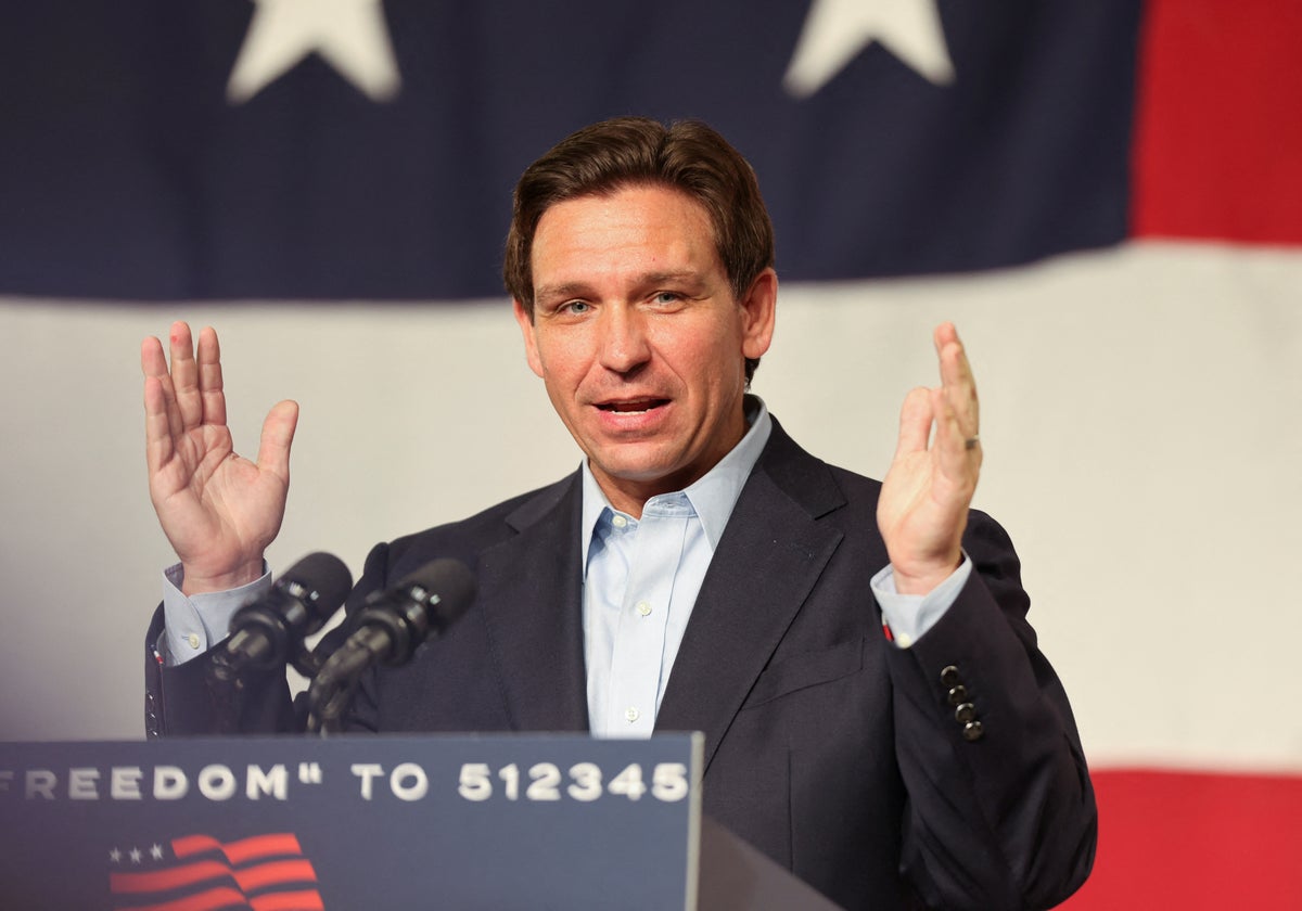 DeSantis news – live: ‘Angry’ Florida governor asks reporter ‘Are you blind?’ at New Hampshire campaign event