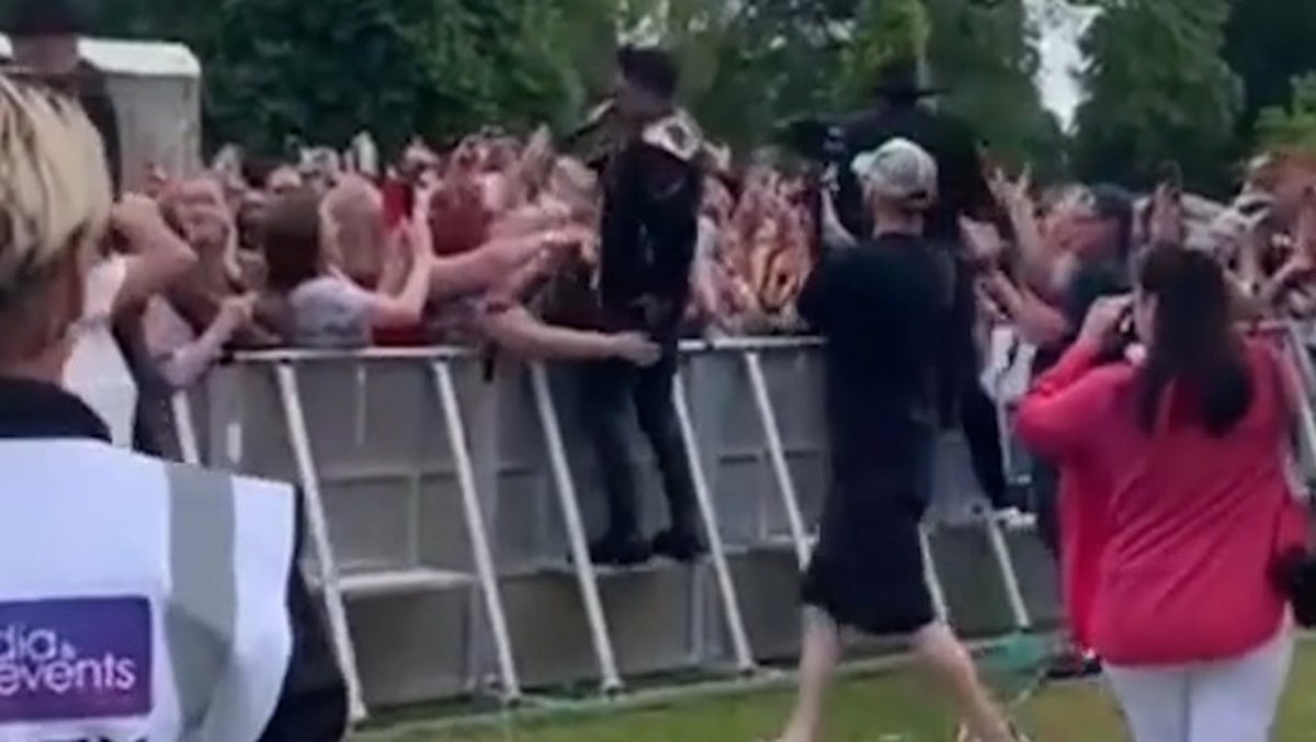 Peter Andre repeatedly groped by fan during performance