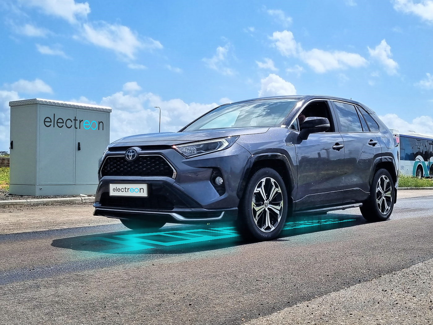 A Toyota RAV4 covered 1,942 on 22 May, 2023, driving on a specially designed electric road built by wireless charging startup Electreon