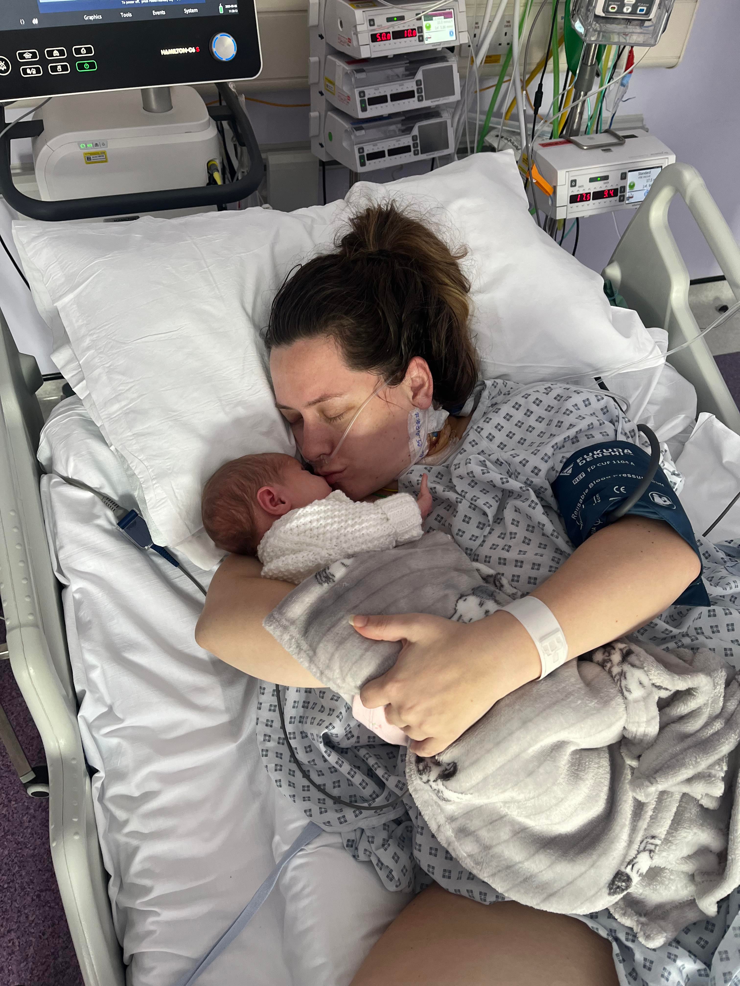 Six days after 27-year-old Charleigh Chatterton, from Harwich, Essex, gave birth to her daughter Alessia without any complications, she developed flu-like symptoms and a small rash on her stomach