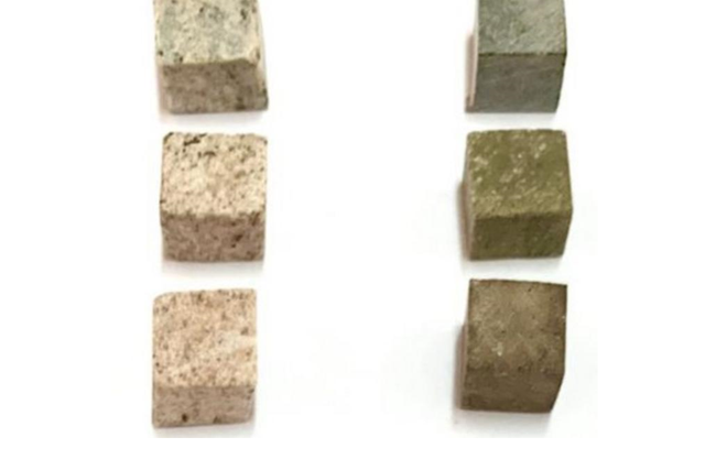<p>Granite (left) and soapstone samples could help store heat from the Sun and convert it into electricity</p>