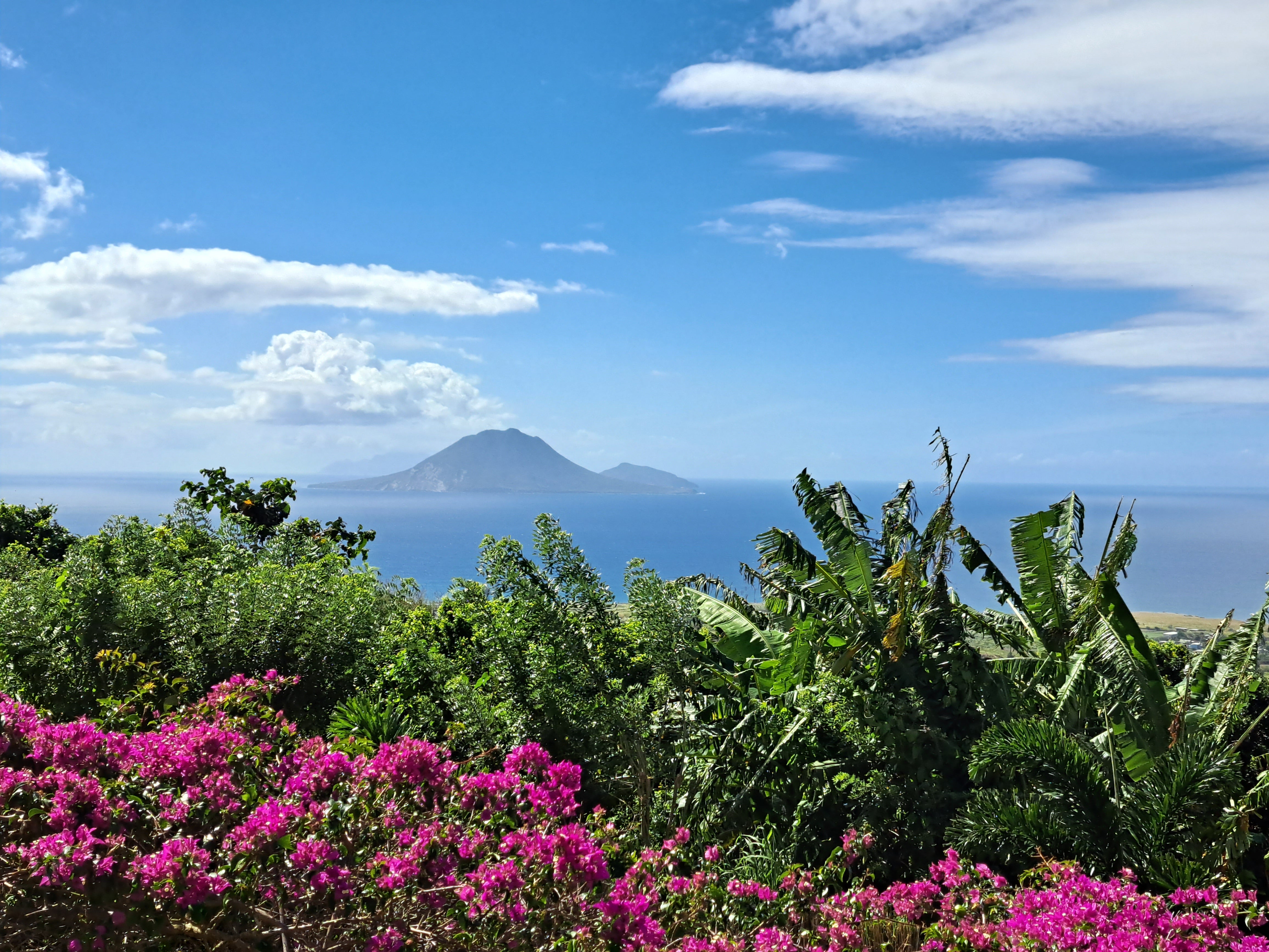 The island of Sint Eustatius, as seen from nearby St Kitts