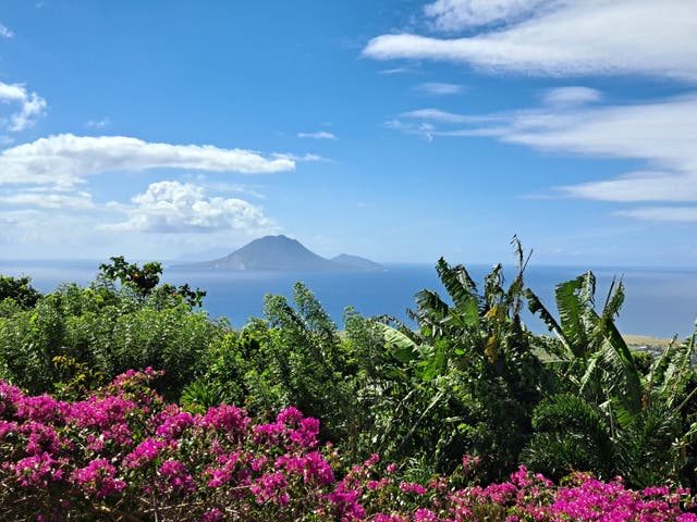 <p>The island of Sint Eustatius, as seen from nearby St Kitts </p>