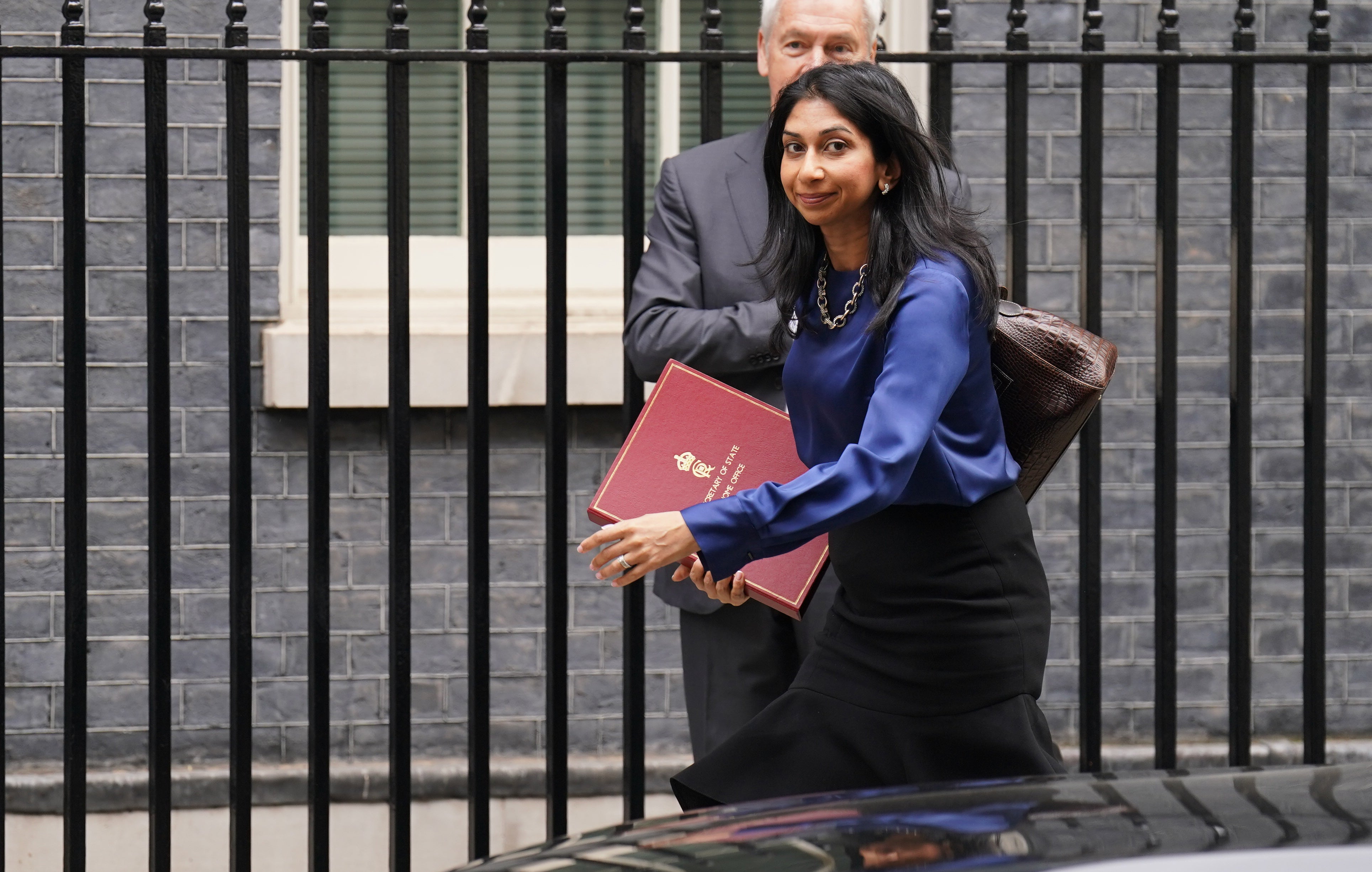 The eviction notices have been sent out in the name of home secretary Suella Braverman