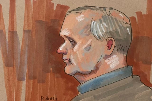 <p>In this courtroom sketch, Robert Bowers, the suspect in the 2018 synagogue massacre, is on trial in federal court on Tuesday, May 30, 2023, in Pittsburgh</p>