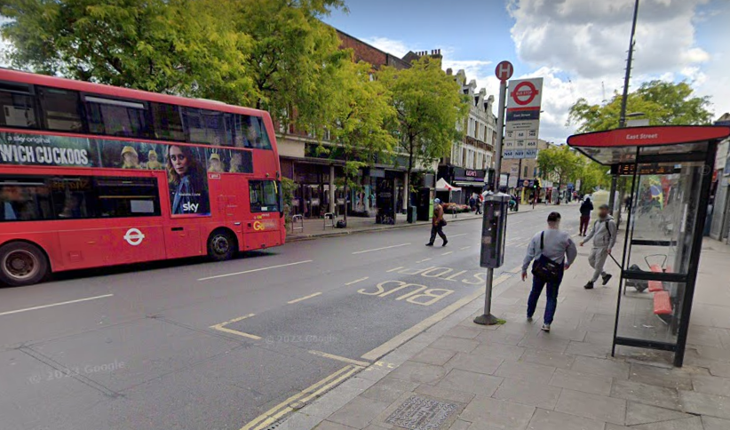 The woman was attacked with boiling water on Walworth Road in south London