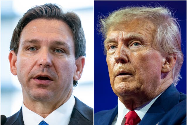 <p>Donald Trump has accused Florida Governor Ron DeSantis of stealing from his 2020 State of the Union speech </p>
