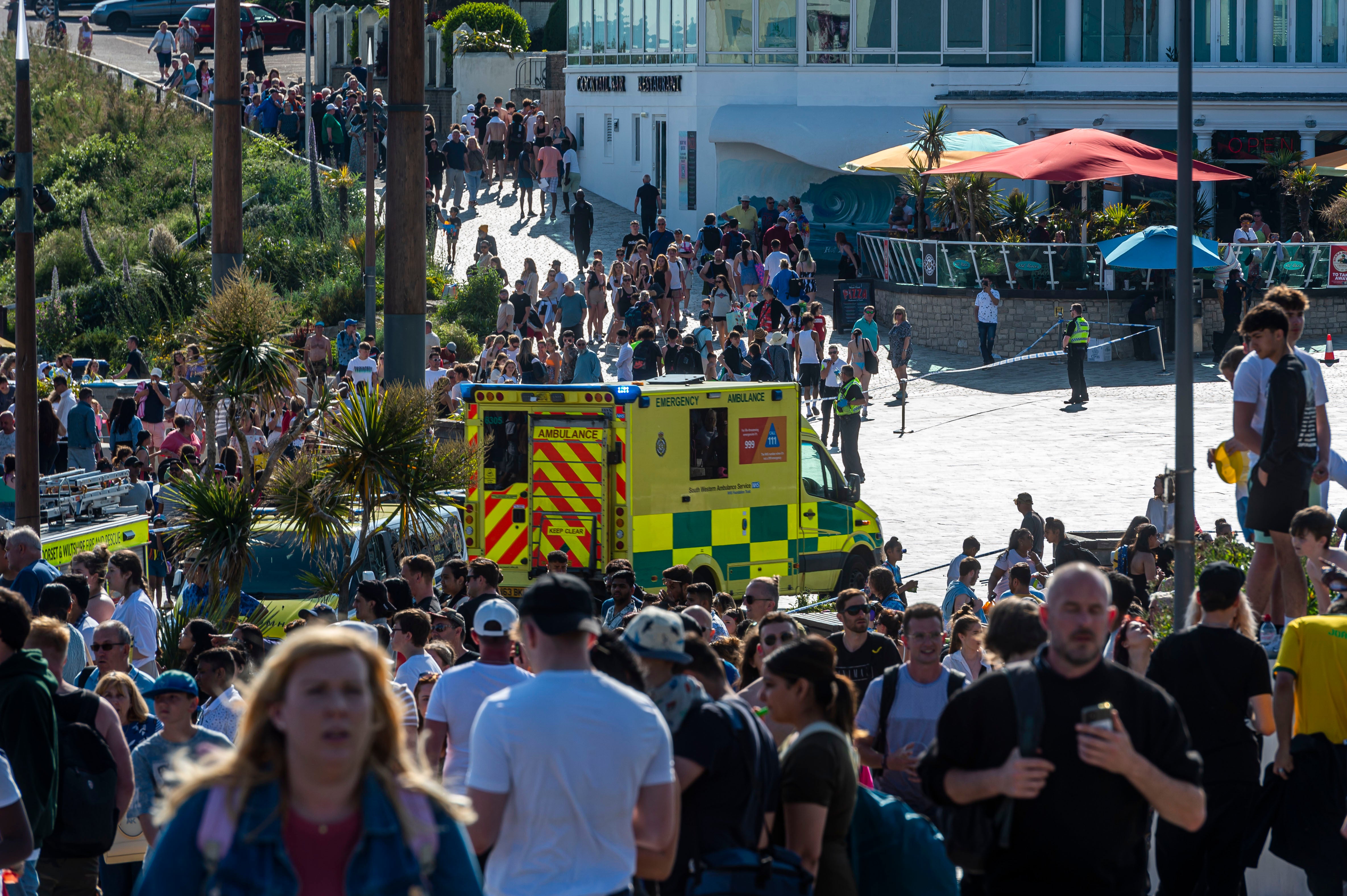 <p>Thousands were at Bournemouth beach at the time of the incident </p>