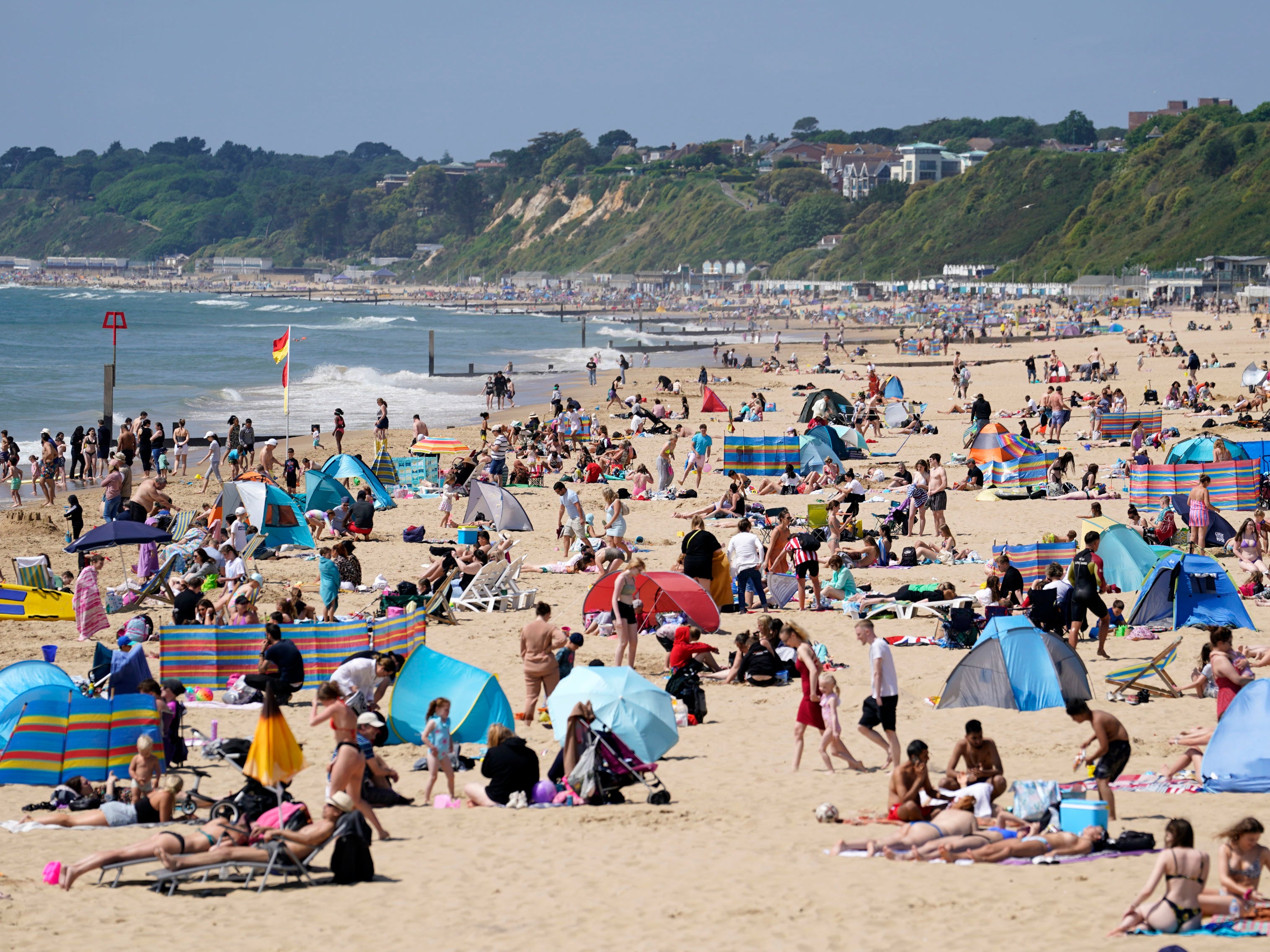 Bournemouth beach was busy again on Thursday
