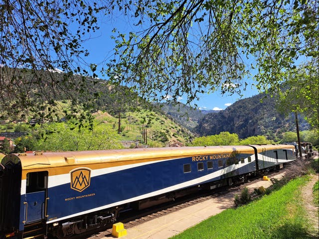 <p>The Rocky Mountaineer in Glenwood Springs</p>