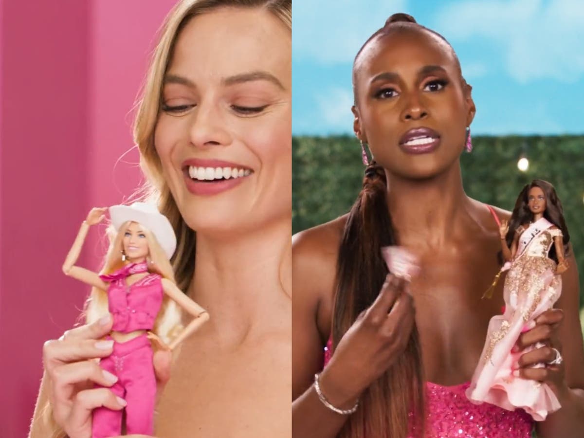 Barbie stars Margot Robbie, Issa Rae and Simu Liu react to their own