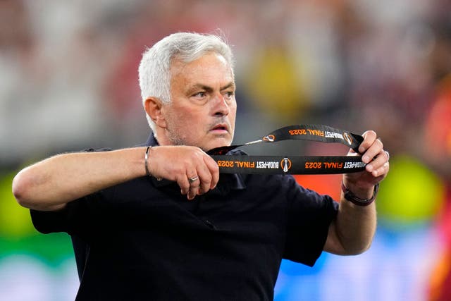 Jose Mourinho has been charged over comments directed at Europa League final referee Anthony Taylor (Petr David Josek/AP)