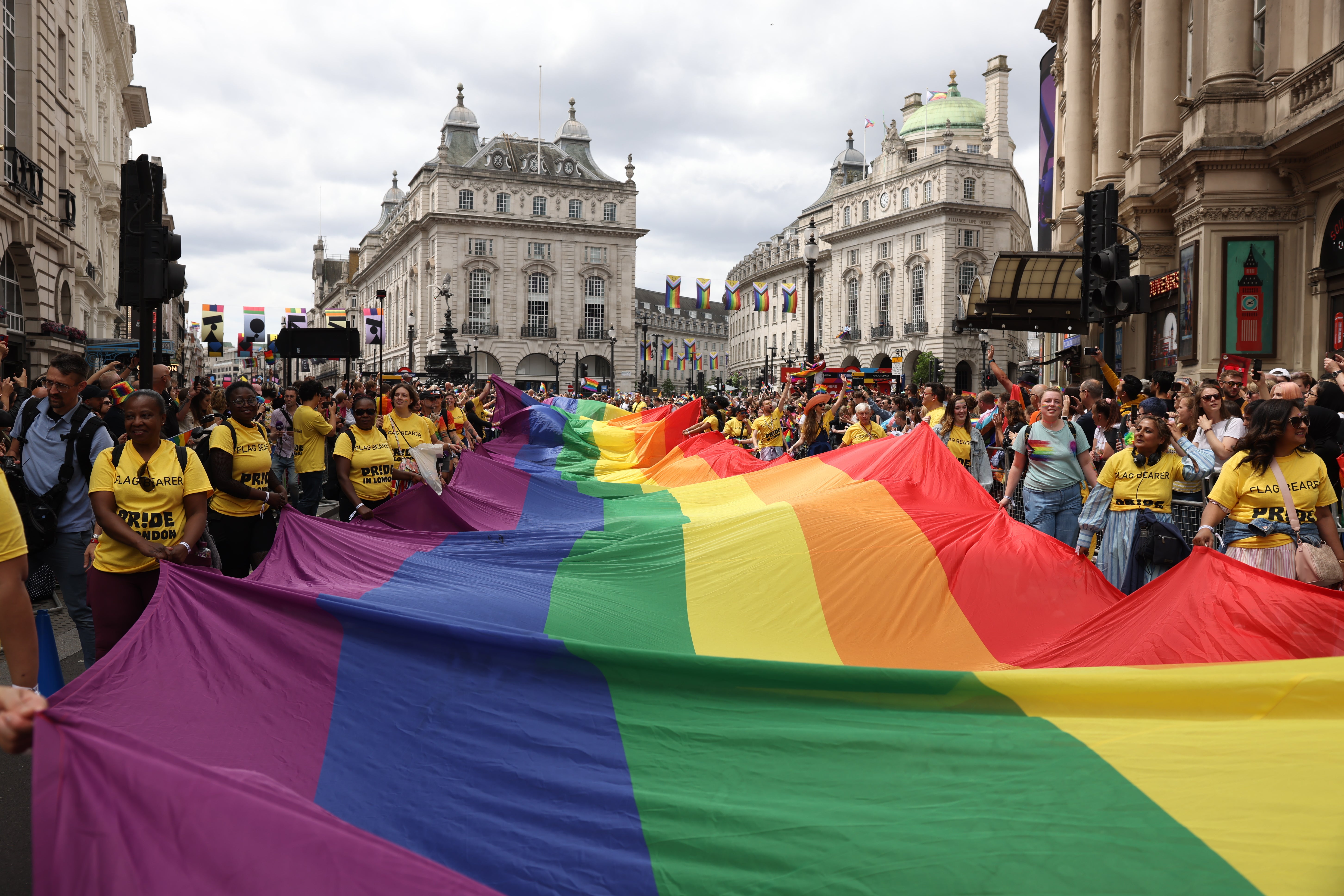 Members of the LGBT+ community at last year’s Pride parade in London