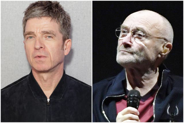 <p>Noel Gallagher and Phil Collins</p>