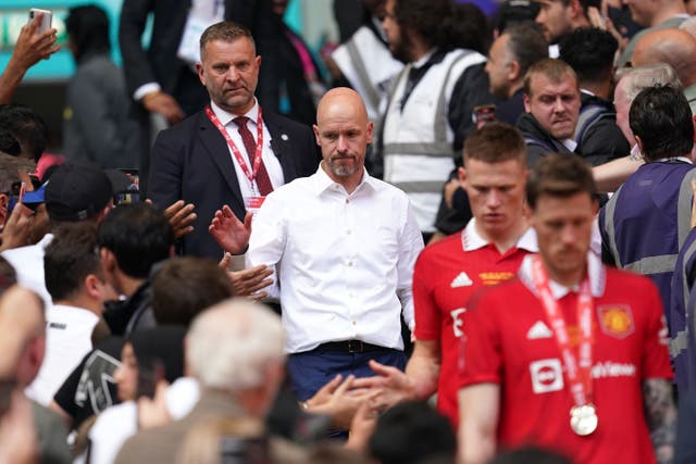 Erik ten Hag wants Manchester United to use FA Cup final defeat as motivation (Nick Potts/PA)