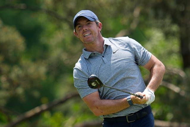 Rory McIlroy has moved to the lead in the Memorial despite going five holes without hitting a green, finishing the third day tied in first place with Si Woo Kim and David Lipsky at Muirfield Village on Saturday (Darron Cummings/AP)