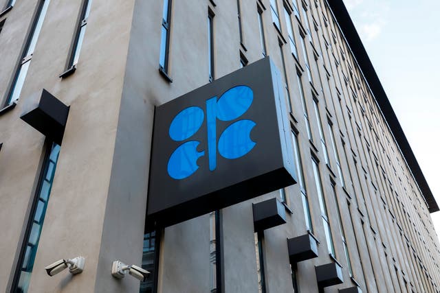 <p>The logo of the Organization of the Petroleoum Exporting Countries (OPEC) is seen outside of OPEC's headquarters in Vienna</p>