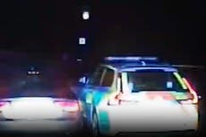 Dashcam footage shows armed driver ramming police car before 135mph motorway chase