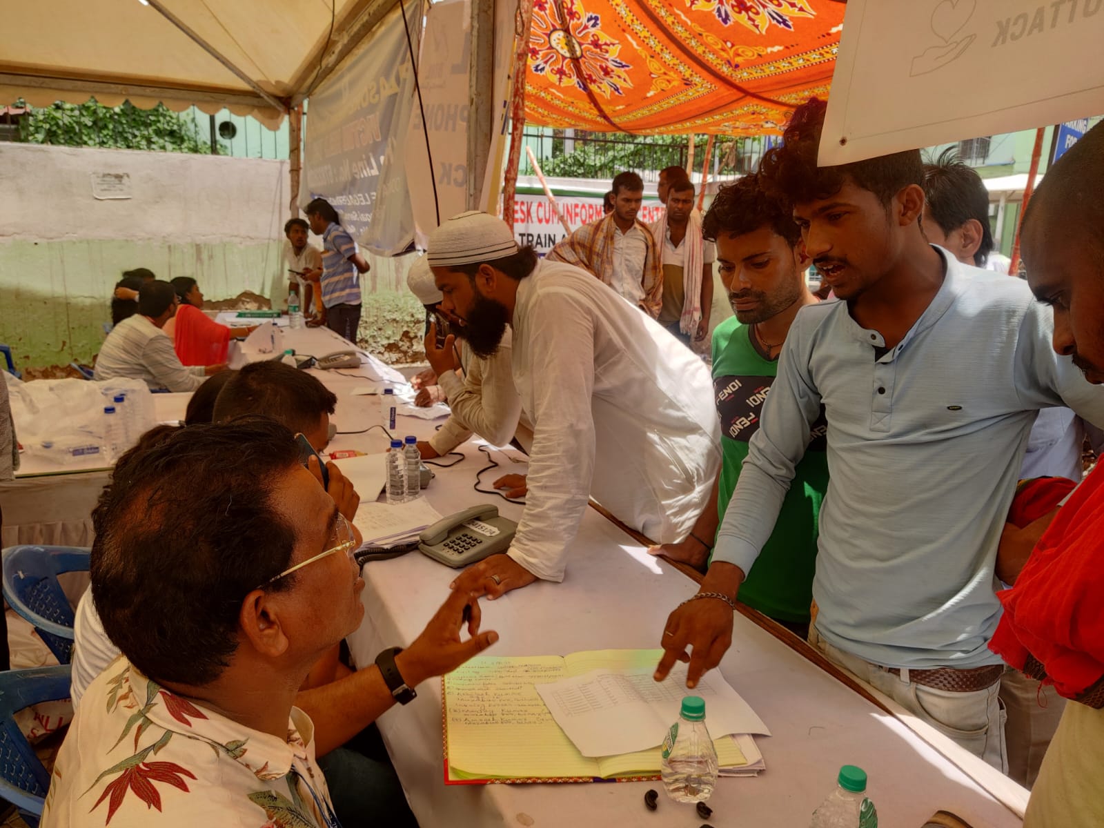 Families of missing people enquiring at the help desk set up in Cuttack, Odisha