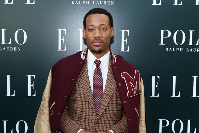 <p>Tyler James Williams, wearing Polo Ralph Lauren, attends "ELLE Hollywood Rising" Presented by Polo Ralph Lauren at The Georgian Hotel on May 11, 2023</p>
