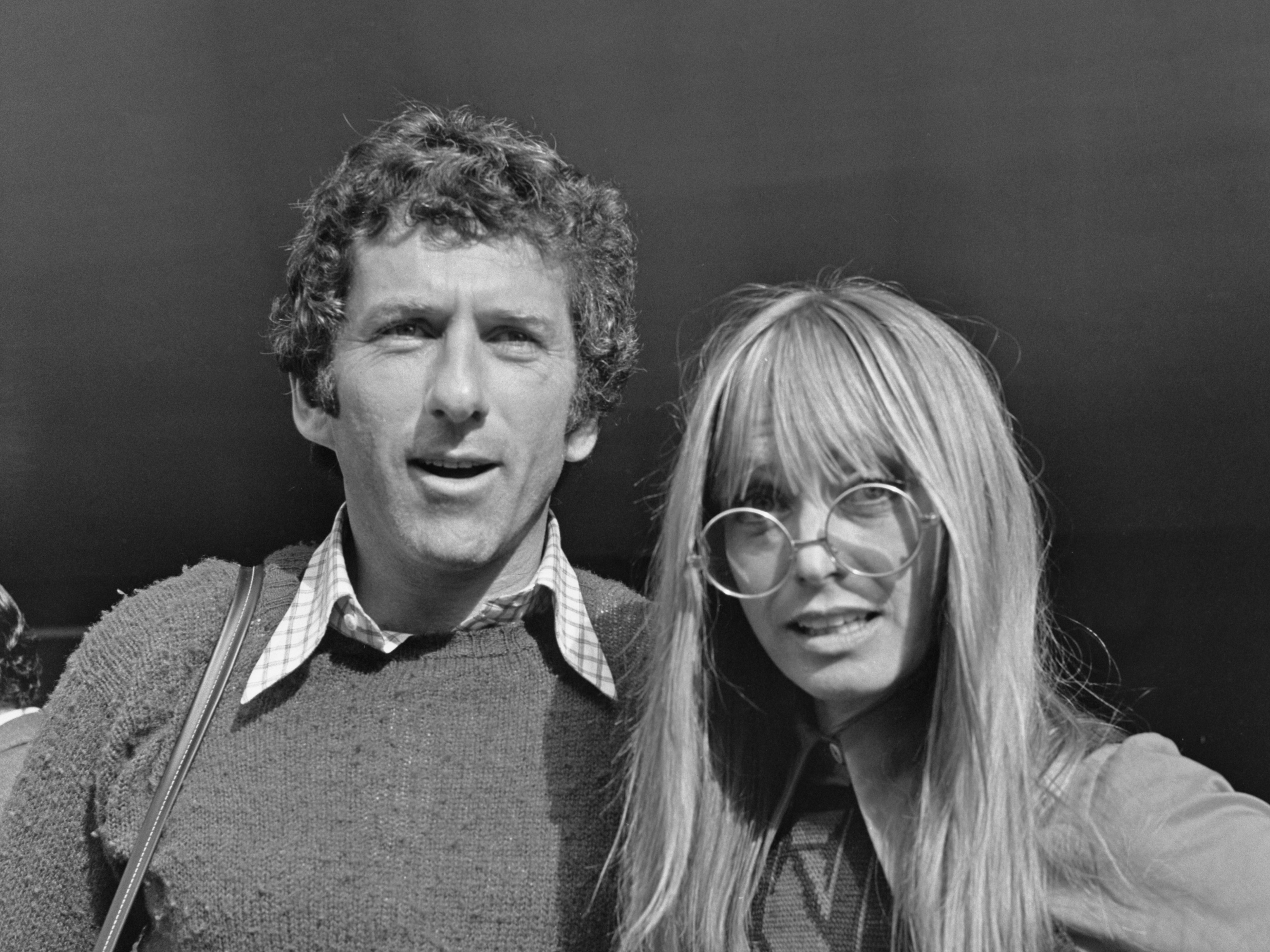 American actor Barry Newman (left) and English actor Suzy Kendall (right)
