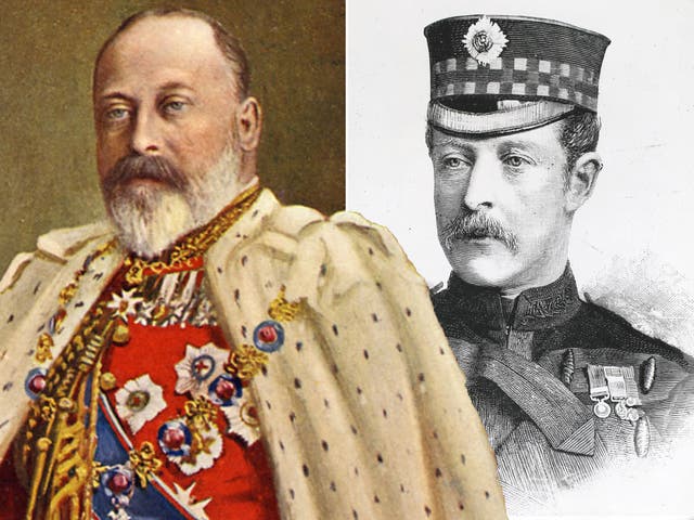 <p>The future King Edward VII (left) was staying at Tranby Croft for the Doncaster races along with friends including Lieutenant Colonel Sir William Gordon-Cumming, 4th Baronet, of the Scots Guards </p>