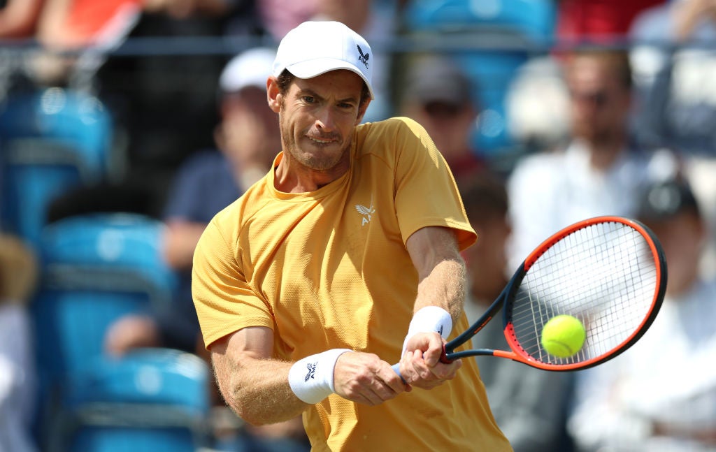 Andy Murray in action at the Surbiton Trophy
