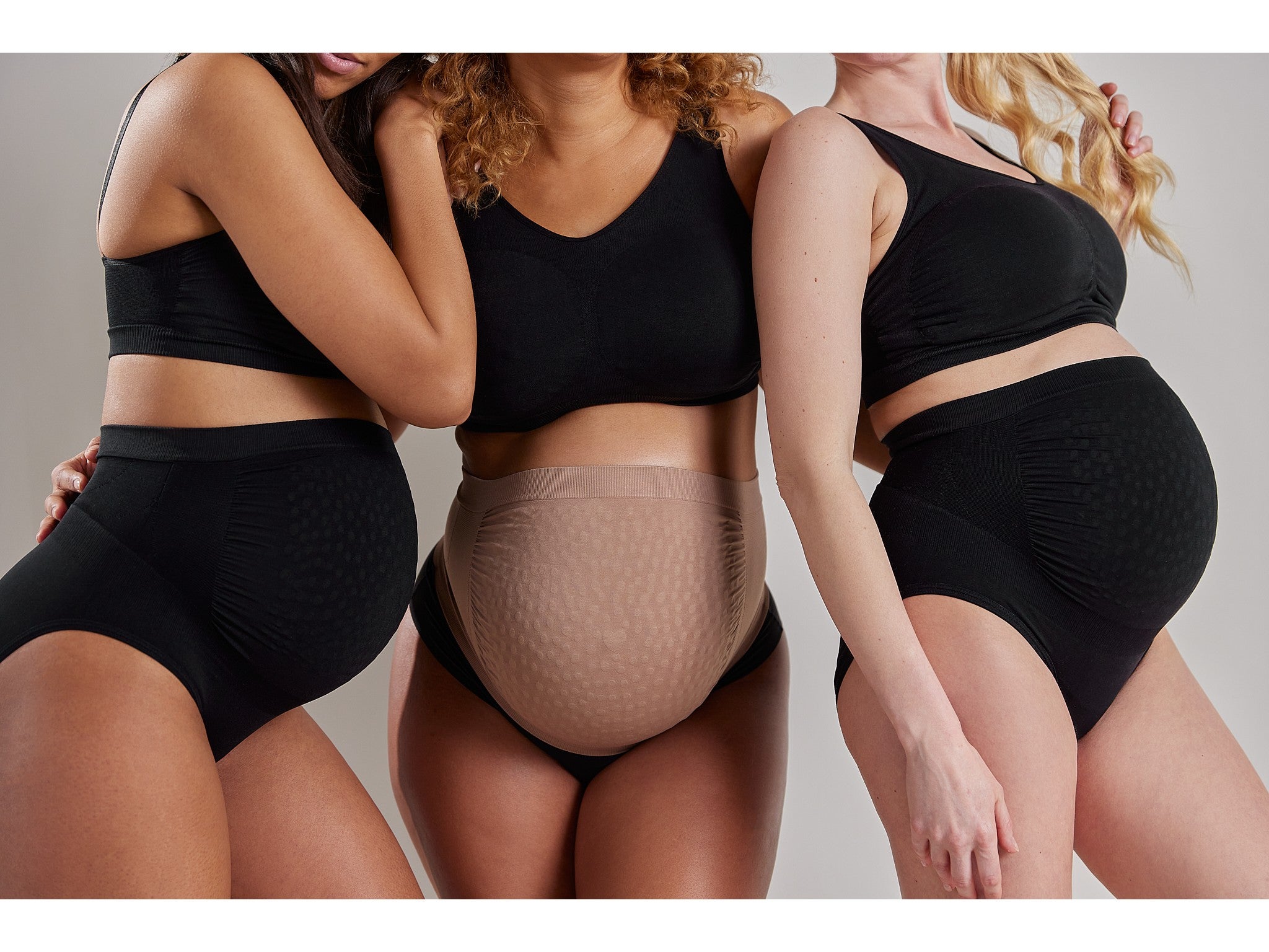 Secret Saviours’ prevention wear is available as bump bands, briefs, leggings, shorts or bras
