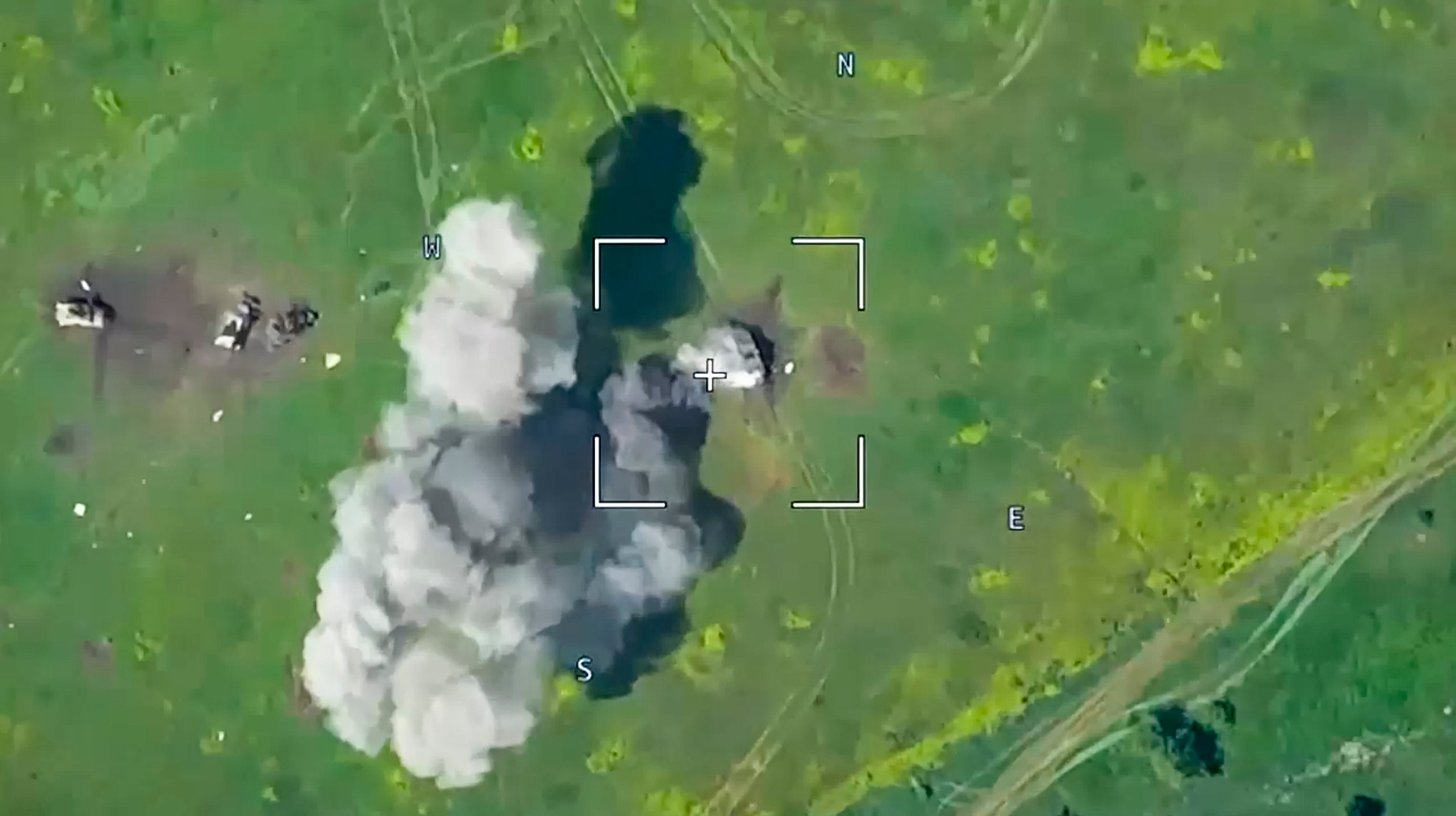 Video released by Moscow claiming to show Ukrainian vehicles being destroyed in Donetsk