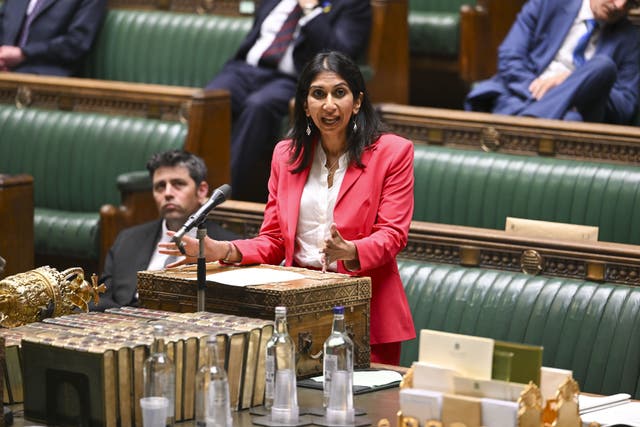 Home Secretary Suella Braverman delivering a statement on illegal migration in the House of Commons (UK Parliament/Jessica Taylor/PA)