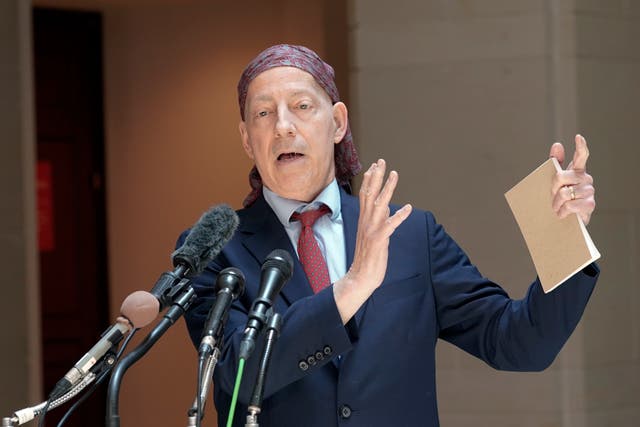 <p>Rep. Jamie Raskin, D-Md., the ranking member of the House Oversight and Accountability Committee, speaks to reporters after he and Chairman James Comer, R-Ky., met with FBI officials to view confidential documents Comer demanded in his investigation of President Joe Biden's family, Monday, June 5, 2023</p>