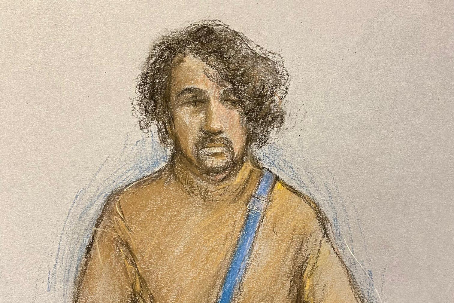 Court artist sketch of Louis De Zoysa (Elizabeth Cook/PA)