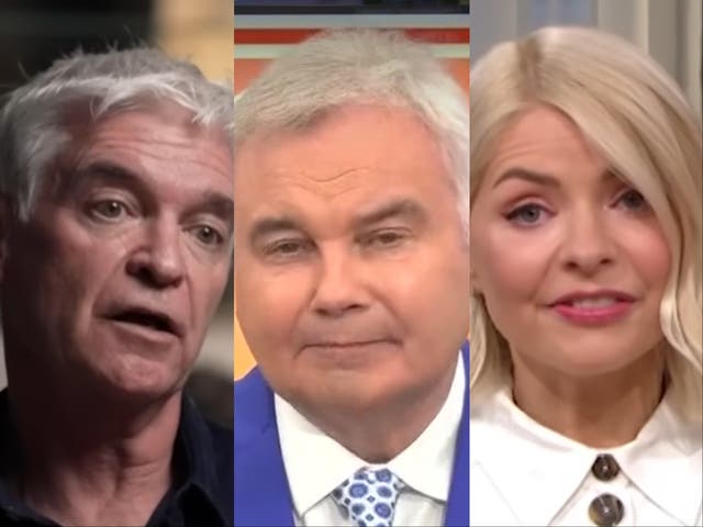 <p>Phillip Schofield, Eamonn Holmes and Holly Willoughby</p>