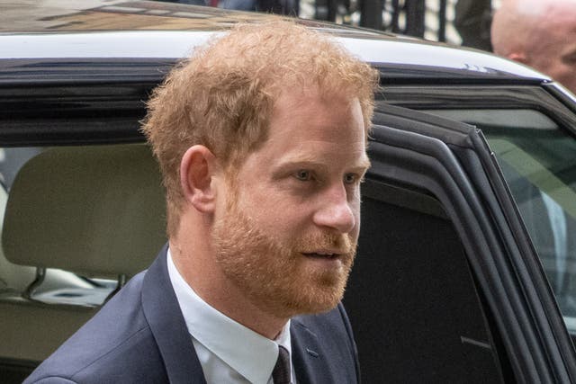 <p>Prince Harry arrives at High Court on Tuesday</p>