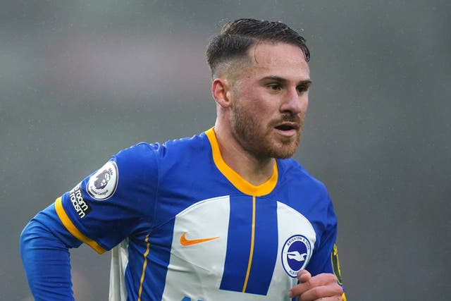Brighton midfielder Alexis Mac Allister is to undergo a medical with Liverpool (Adam Davy/PA Images).